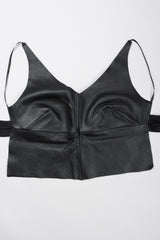 Recess Los Angeles Vintage Elisabetta Rogiani Leather Tie-Back Backless Camisole