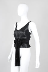 Recess Los Angeles Vintage Elisabetta Rogiani Leather Tie-Back Backless Camisole