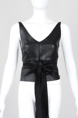 Recess Los Angeles Vintage Elisabetta Rogiani Leather Tie-Back Backless Camisole
