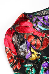 Recess Los Angeles Vintage Helga for Elizabeth Arden Salon Floral Velvet Lamé Burnout Dress