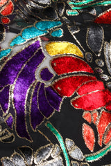 Recess Los Angeles Vintage Helga for Elizabeth Arden Salon Floral Velvet Lamé Burnout Dress