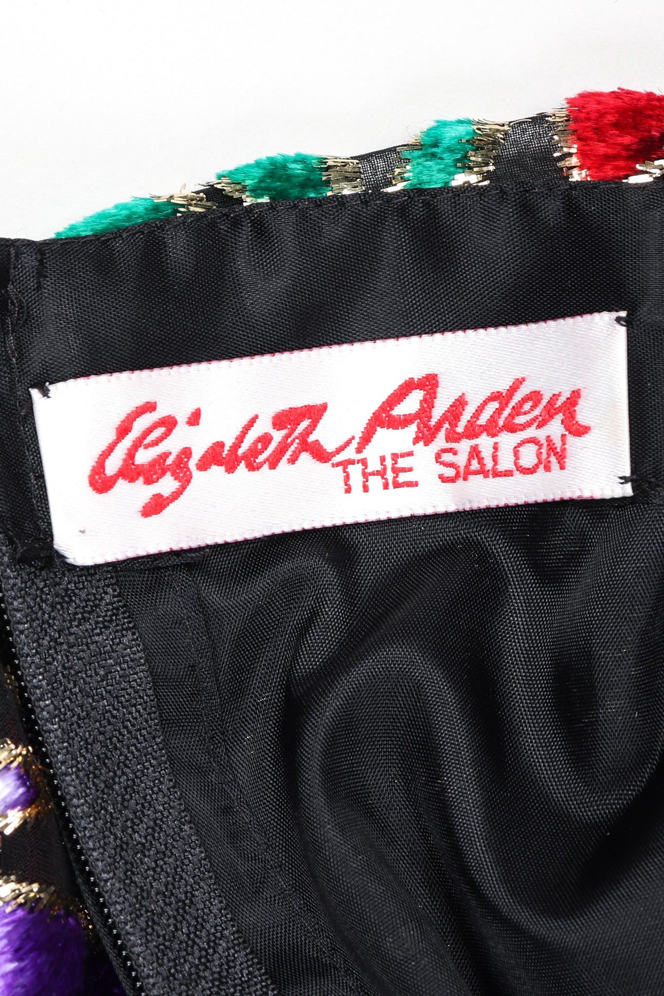 Recess Los Angeles Vintage Helga for Elizabeth Arden Salon Floral Velvet Lamé Burnout Dress