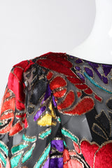 Recess Los Angeles Vintage Helga for Elizabeth Arden Salon Floral Velvet Lamé Burnout Dress