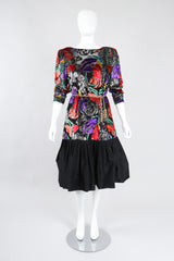 Recess Los Angeles Vintage Helga for Elizabeth Arden Salon Floral Velvet Lamé Burnout Dress