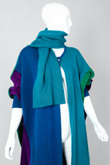 Vintage Elizabeth Arden The Salon Colorblock Batwing Knit Cape Coat on Mannequin cropped at Recess