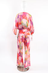Vintage Emanuel Ungaro Parallèle Floral Silk 3-Pc Leisure Set on mannequin back @ Recess LA