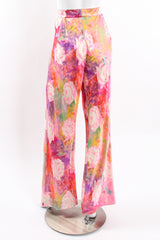 Vintage Emanuel Ungaro Parallèle Floral Silk 3-Pc Leisure Set on Mannequin pant back @ Recess LA