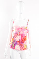 Vintage Emanuel Ungaro Parallèle Floral Silk 3-Pc Leisure Set on Mannequin cami front @ Recess LA