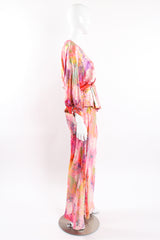 Vintage Emanuel Ungaro Parallèle Floral Silk 3-Pc Leisure Set on mannequin side @ Recess LA