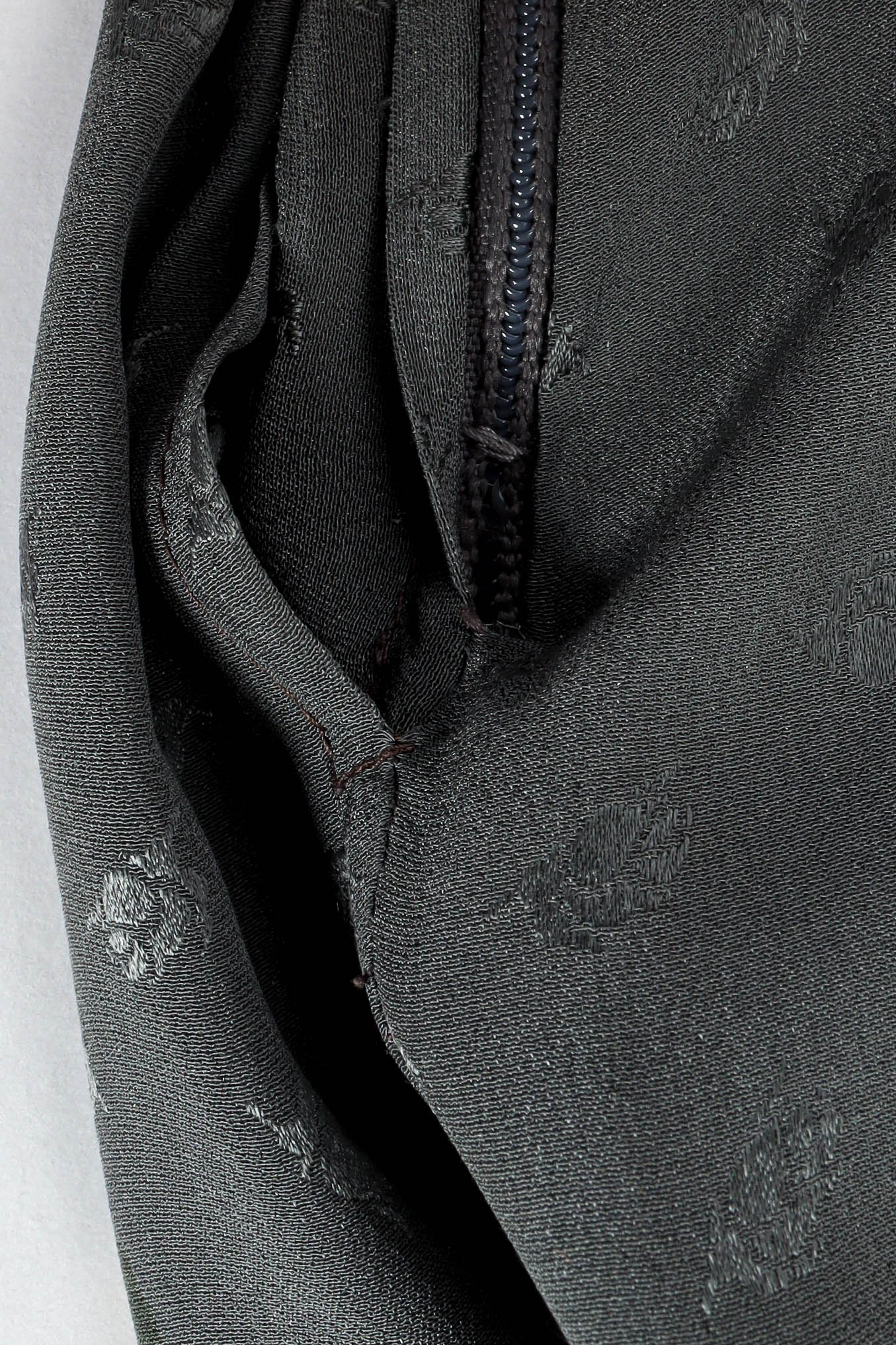 Vintage Emanuel Ungaro Ombré Rose Print Skirt  reinforced zipper stitches detail @ Recess LA