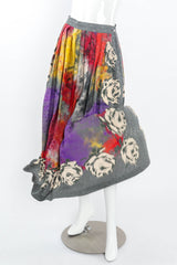 Vintage Emanuel Ungaro Ombré Rose Print Skirt on mannequin angle @ Recess LA