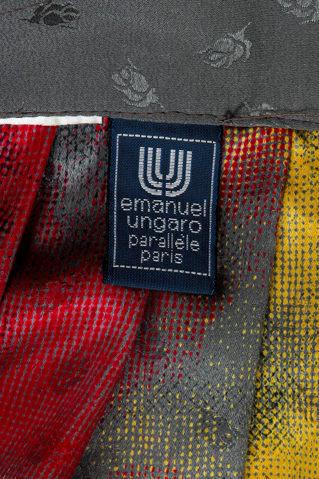 Vintage Emanuel Ungaro Ombré Rose Print Skirt tag detail @ Recess LA