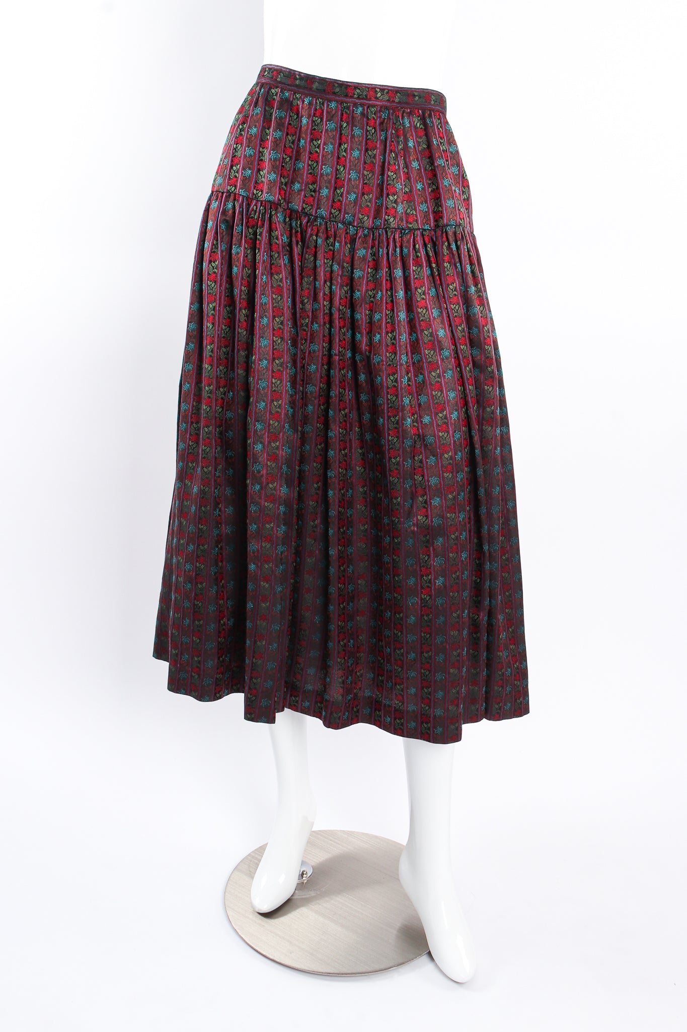 Vintage Emanuel Ungaro Parallèle Ribbon Stripe Skirt Set on mannequin front at Recess Los Angeles
