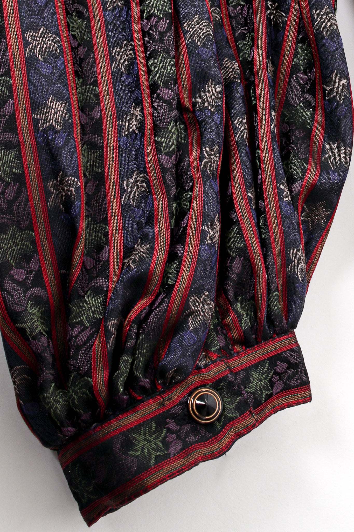 Vintage Emanuel Ungaro Parallèle Ribbon Stripe Blouse sleeve cuff at Recess Los Angeles