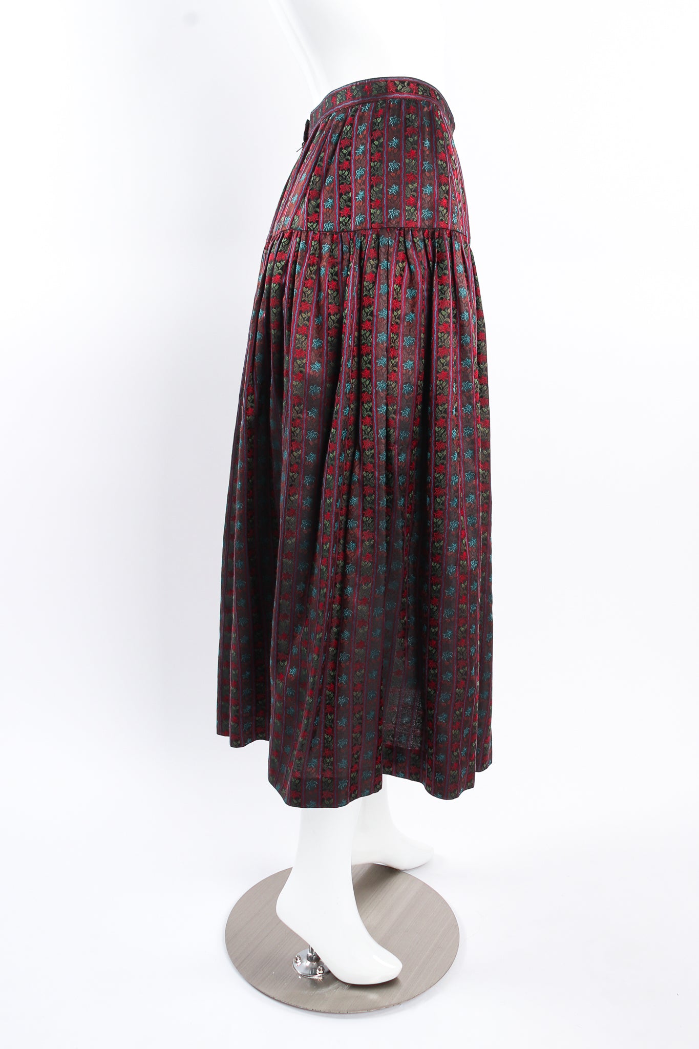 Vintage Emanuel Ungaro Parallèle Ribbon Stripe Skirt Set on mannequin side at Recess Los Angeles