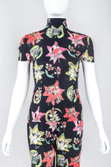 Recess Designer Consignment Vintage Emanuel Ungaro Parallèle Contrast Floral Top & Pant Set Los Angeles Resale Recycled