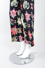 Recess Designer Consignment Vintage Emanuel Ungaro Parallèle Contrast Floral Top & Pant Set Los Angeles Resale Recycled