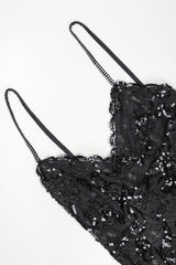 Recess Designer Consignment Vintage Emanuel Ungaro Parallèle Sequin Lace Cocktail Sheath Dress Los Angeles Resale