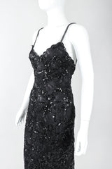 Recess Designer Consignment Vintage Emanuel Ungaro Parallèle Sequin Lace Cocktail Sheath Dress Los Angeles Resale