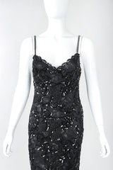 Recess Designer Consignment Vintage Emanuel Ungaro Parallèle Sequin Lace Cocktail Sheath Dress Los Angeles Resale