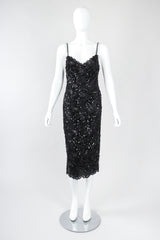 Recess Designer Consignment Vintage Emanuel Ungaro Parallèle Sequin Lace Cocktail Sheath Dress Los Angeles Resale