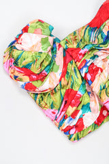 Recess Los Angeles Vintage Evenings by Raul Blanco Evenings Ruched Floral Puff Sleeve Bubble Dress