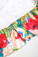 Recess Los Angeles Vintage Evenings by Raul Blanco Evenings Ruched Floral Puff Sleeve Bubble Dress