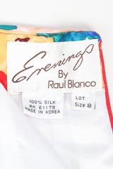 Recess Los Angeles Vintage Evenings by Raul Blanco Evenings Ruched Floral Puff Sleeve Bubble Dress