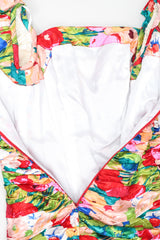 Recess Los Angeles Vintage Evenings by Raul Blanco Evenings Ruched Floral Puff Sleeve Bubble Dress