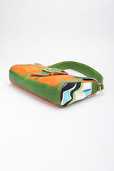 Recess Los Angeles Vintage Pucci Colorblock Print Suede Buckle Bag