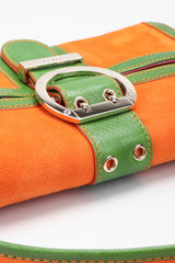 Recess Los Angeles Vintage Pucci Colorblock Print Suede Buckle Bag