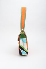 Recess Los Angeles Vintage Pucci Colorblock Print Suede Buckle Bag