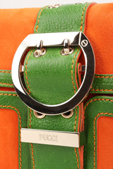 Recess Los Angeles Vintage Pucci Colorblock Print Suede Buckle Bag