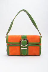 Recess Los Angeles Vintage Pucci Colorblock Print Suede Buckle Bag