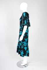 Recess Los Angeles Vintage Emilio One-Shoulder Floral Flounce Dress