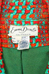 Vintage Emma Domb Checkered Yarn Vest Duster tag @ Recess LA