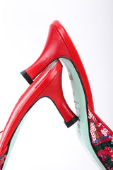 Recess Los Angeles Vintage Paul Smith for Emma Hope Sequin Swirl Kitten Heel Mule Sandals