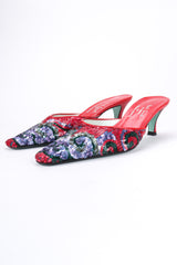 Recess Los Angeles Vintage Paul Smith for Emma Hope Sequin Swirl Kitten Heel Mule Sandals