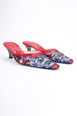 Recess Los Angeles Vintage Paul Smith for Emma Hope Sequin Swirl Kitten Heel Mule Sandals