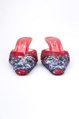 Recess Los Angeles Vintage Paul Smith for Emma Hope Sequin Swirl Kitten Heel Mule Sandals
