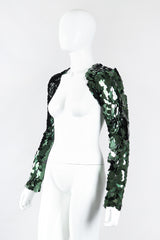 Recess Los Angeles Designer Consignment Vintage Emporio Armani Paillette Shimmy Sleeve Shrug