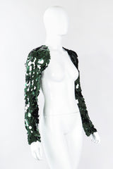 Recess Los Angeles Designer Consignment Vintage Emporio Armani Paillette Shimmy Sleeve Shrug