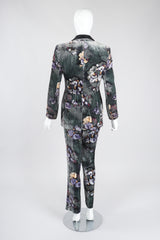Recess Los Angeles Vintage Emporio Armani Floral Velvet Tuxedo Jacket and Pant Suit Set