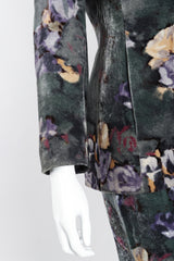 Recess Los Angeles Vintage Emporio Armani Floral Velvet Tuxedo Jacket and Pant Suit Set