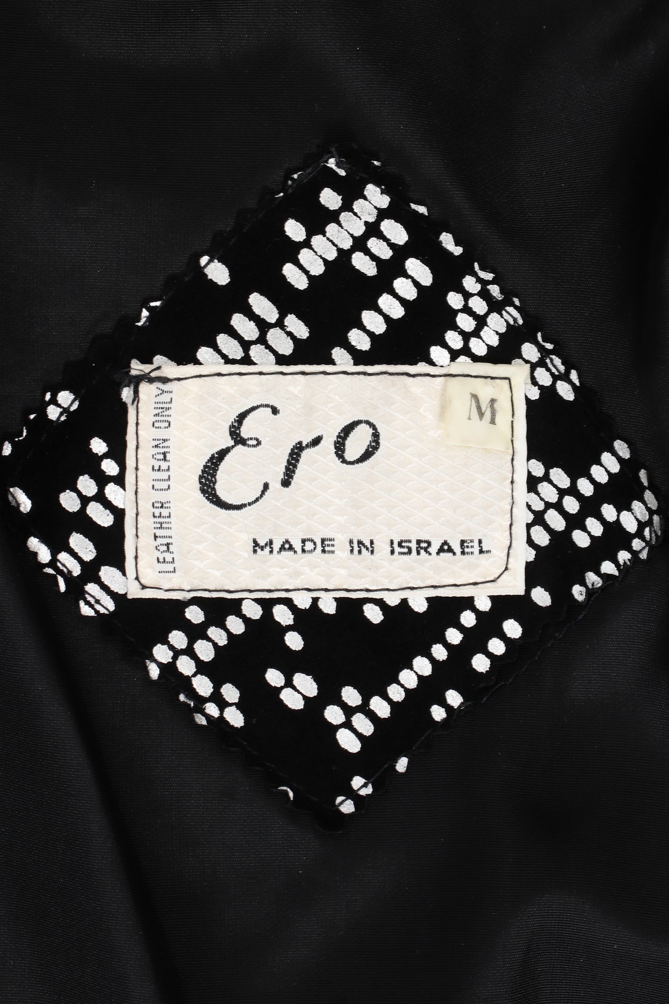 Vintage Ero Foiled Suede Bomber Jacket & Pant Set label at Recess LA