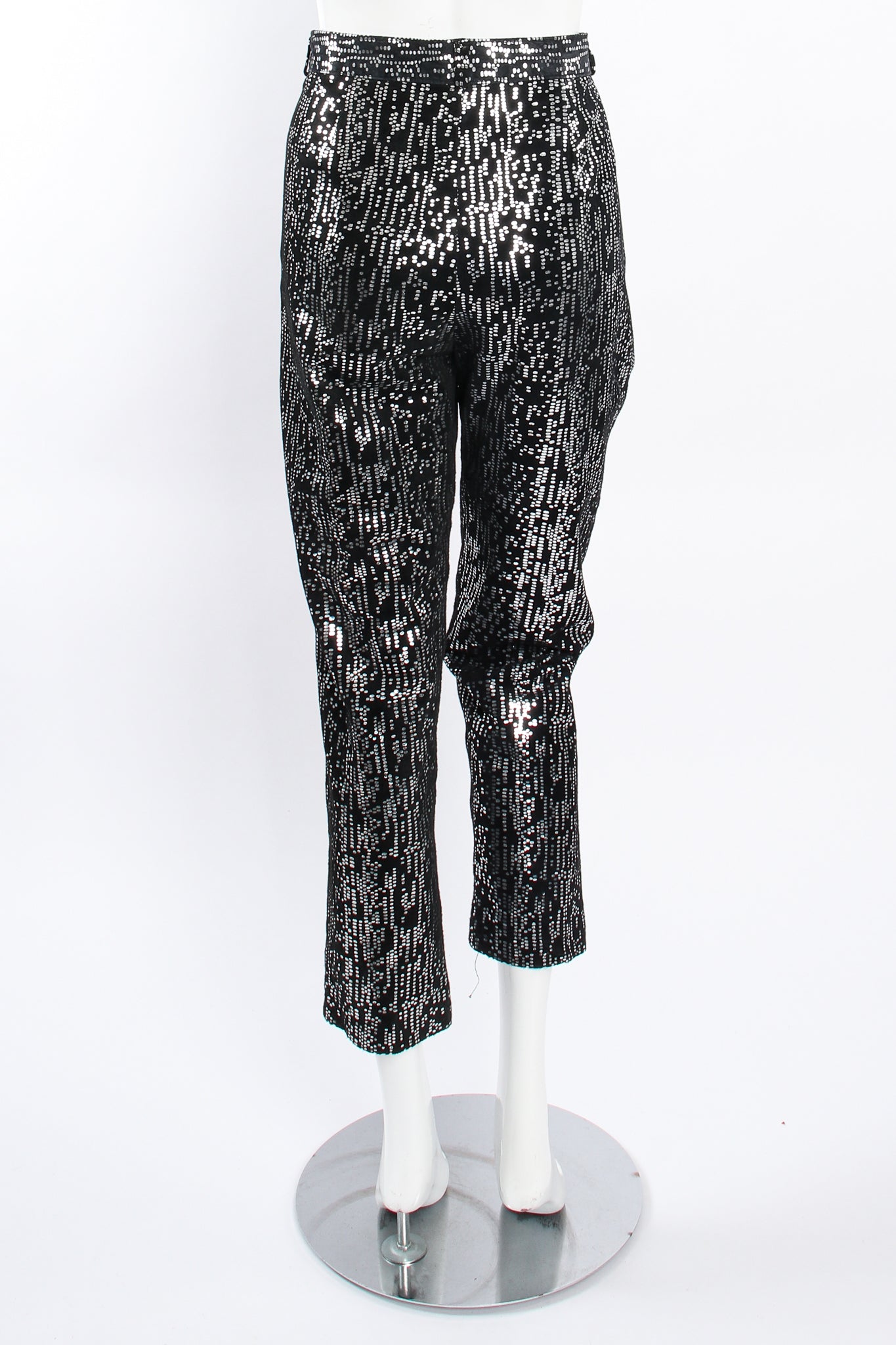 Vintage Ero Foiled Suede Bomber Jacket & Pant Set on Mannequin pant back at Recess Los Angeles