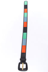 Black leather and suede color block belt by Escada suede close @recessla