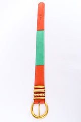 leather color block belt with heavy gold metal hardware by Escada flat lay loop @recessla