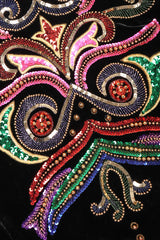 Recess Los Angeles Vintage Escada Embellished Velvet Bolero Jacket