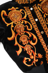 Recess Los Angeles Vintage Escada Baroque Print Versace Velvet Bomber